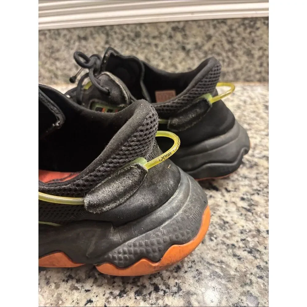 adidas Black Sneakers with Green and Orange Trim